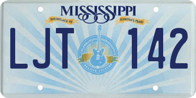 MS license plate LJT142