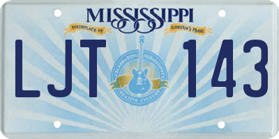 MS license plate LJT143