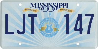 MS license plate LJT147