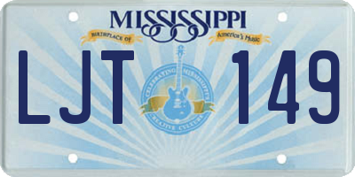MS license plate LJT149