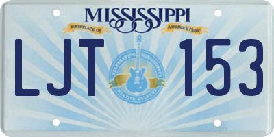 MS license plate LJT153