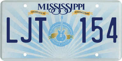 MS license plate LJT154