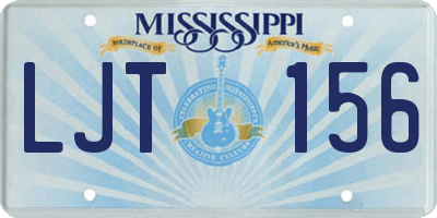 MS license plate LJT156