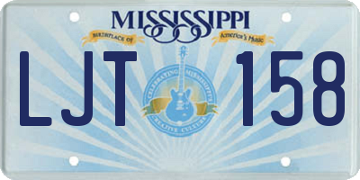 MS license plate LJT158