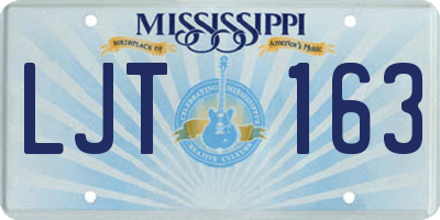 MS license plate LJT163