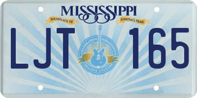 MS license plate LJT165
