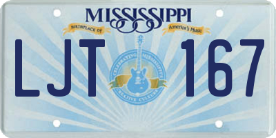 MS license plate LJT167