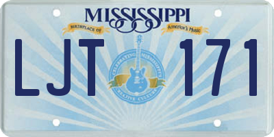 MS license plate LJT171