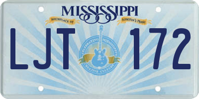 MS license plate LJT172