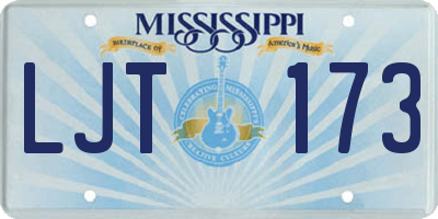 MS license plate LJT173