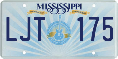 MS license plate LJT175