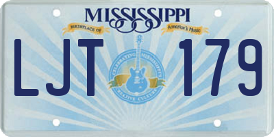 MS license plate LJT179