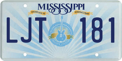 MS license plate LJT181