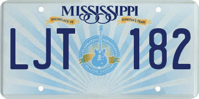 MS license plate LJT182