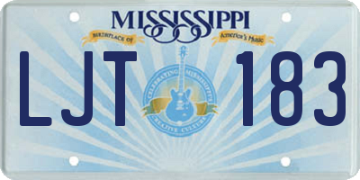 MS license plate LJT183