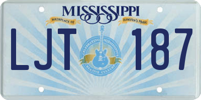 MS license plate LJT187