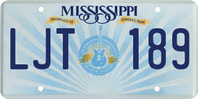 MS license plate LJT189