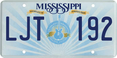 MS license plate LJT192
