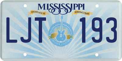 MS license plate LJT193
