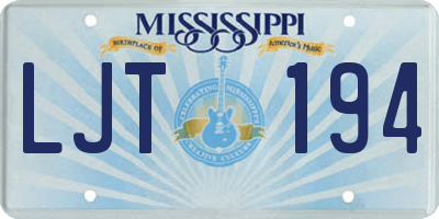 MS license plate LJT194