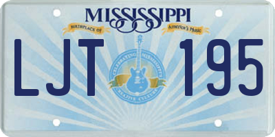 MS license plate LJT195