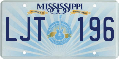 MS license plate LJT196
