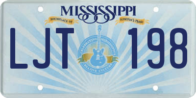 MS license plate LJT198