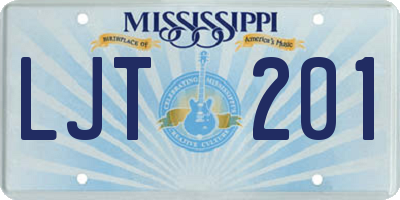 MS license plate LJT201