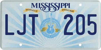 MS license plate LJT205