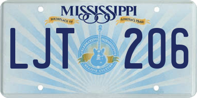 MS license plate LJT206
