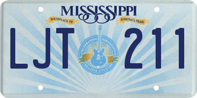 MS license plate LJT211