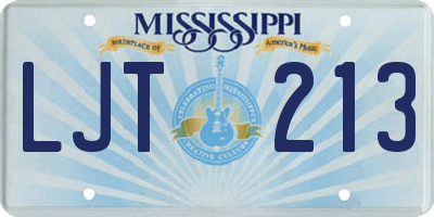MS license plate LJT213