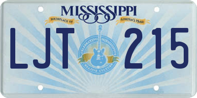 MS license plate LJT215