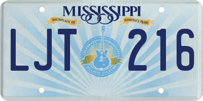 MS license plate LJT216