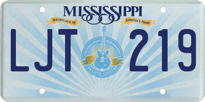 MS license plate LJT219