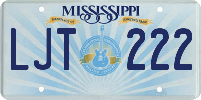 MS license plate LJT222
