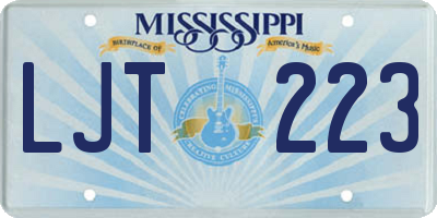 MS license plate LJT223