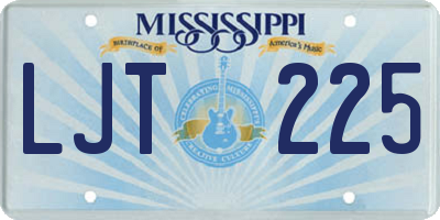 MS license plate LJT225
