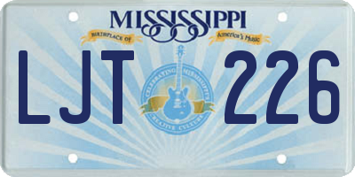 MS license plate LJT226