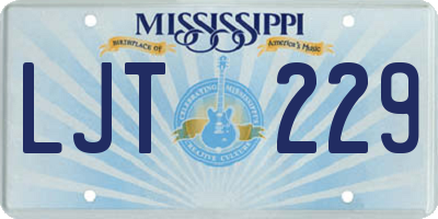MS license plate LJT229