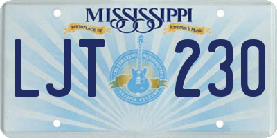 MS license plate LJT230