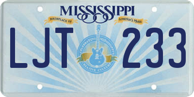 MS license plate LJT233
