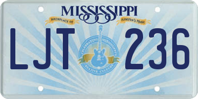 MS license plate LJT236