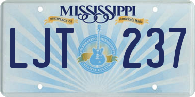 MS license plate LJT237