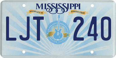 MS license plate LJT240