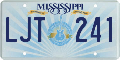 MS license plate LJT241