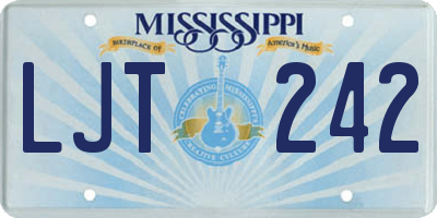 MS license plate LJT242