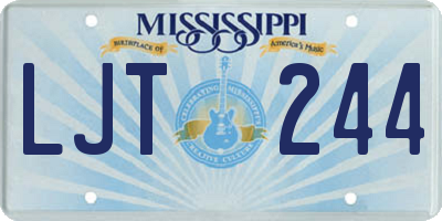 MS license plate LJT244