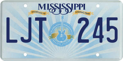 MS license plate LJT245