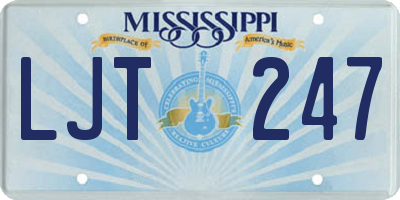 MS license plate LJT247